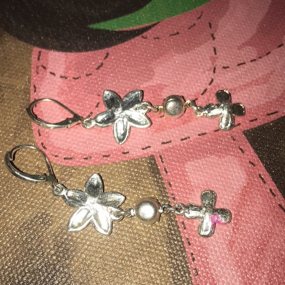 Pink Flowers Rhinestone Drop Layered Set NWOT - Picture 16 of 17